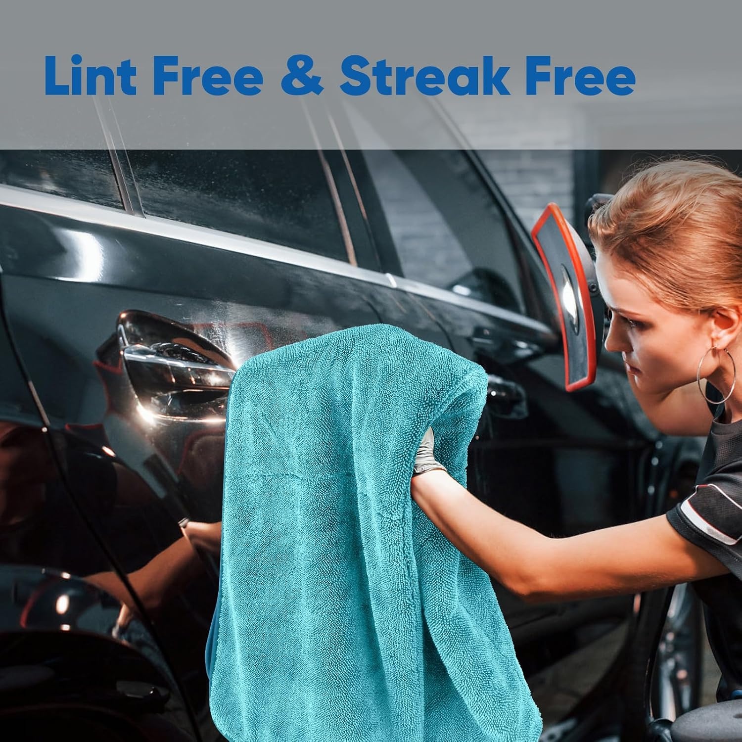 image:imageHOMEXCEL Car Drying Towel 36x 24 Microfiber Towels for Cars Trucks SUVLake Green