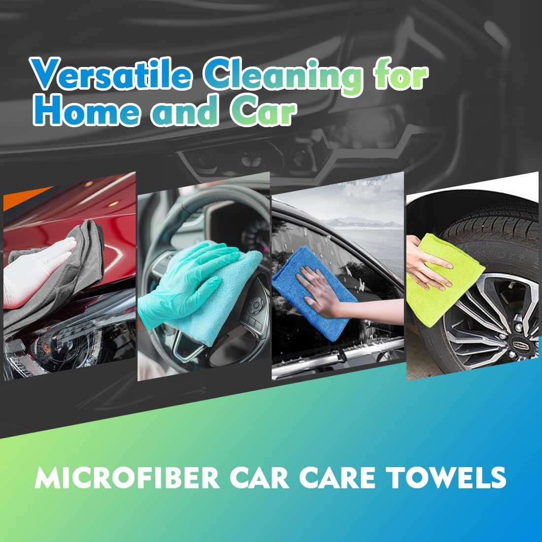 image:imageHOMEXCEL Car Drying Towel 36x 24 Microfiber Towels for Cars Trucks SUVMulticolor