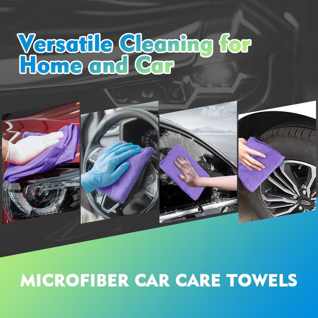 image:imageHOMEXCEL Car Drying Towel 36x 24 Microfiber Towels for Cars Trucks SUVPurple