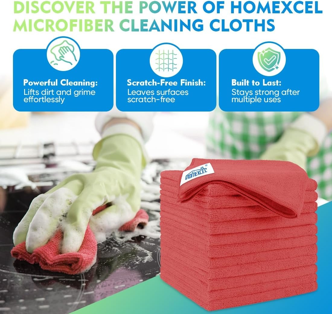 image:imageHOMEXCEL Car Drying Towel 36x 24 Microfiber Towels for Cars Trucks SUVRed
