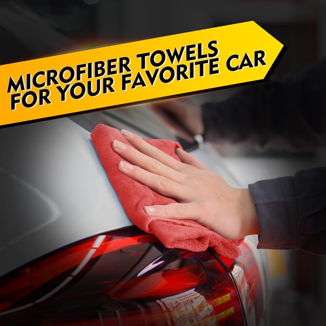 image:imageHOMEXCEL Car Drying Towel 36x 24 Microfiber Towels for Cars Trucks SUVRed