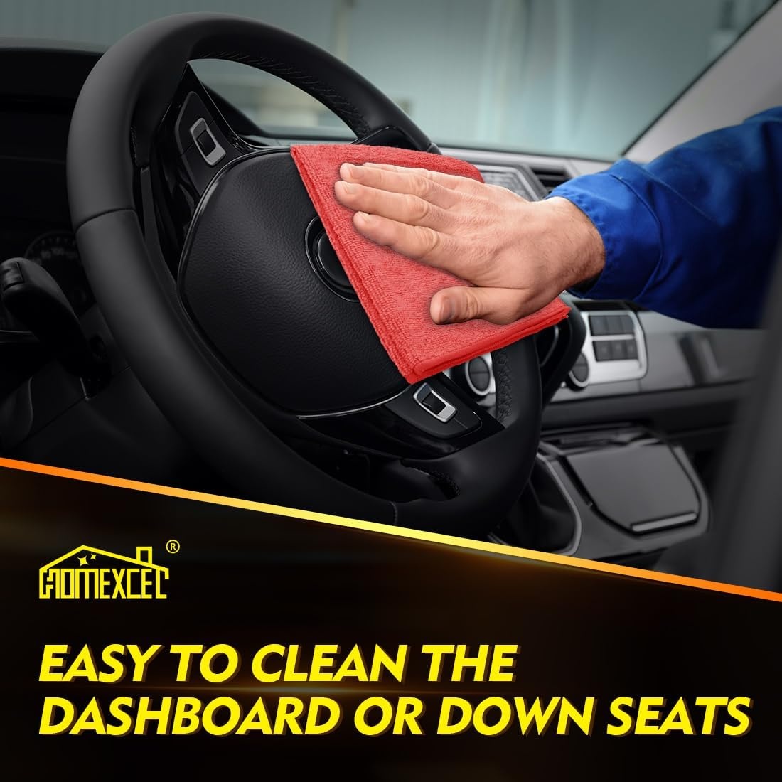 image:imageHOMEXCEL Car Drying Towel 36x 24 Microfiber Towels for Cars Trucks SUVRed