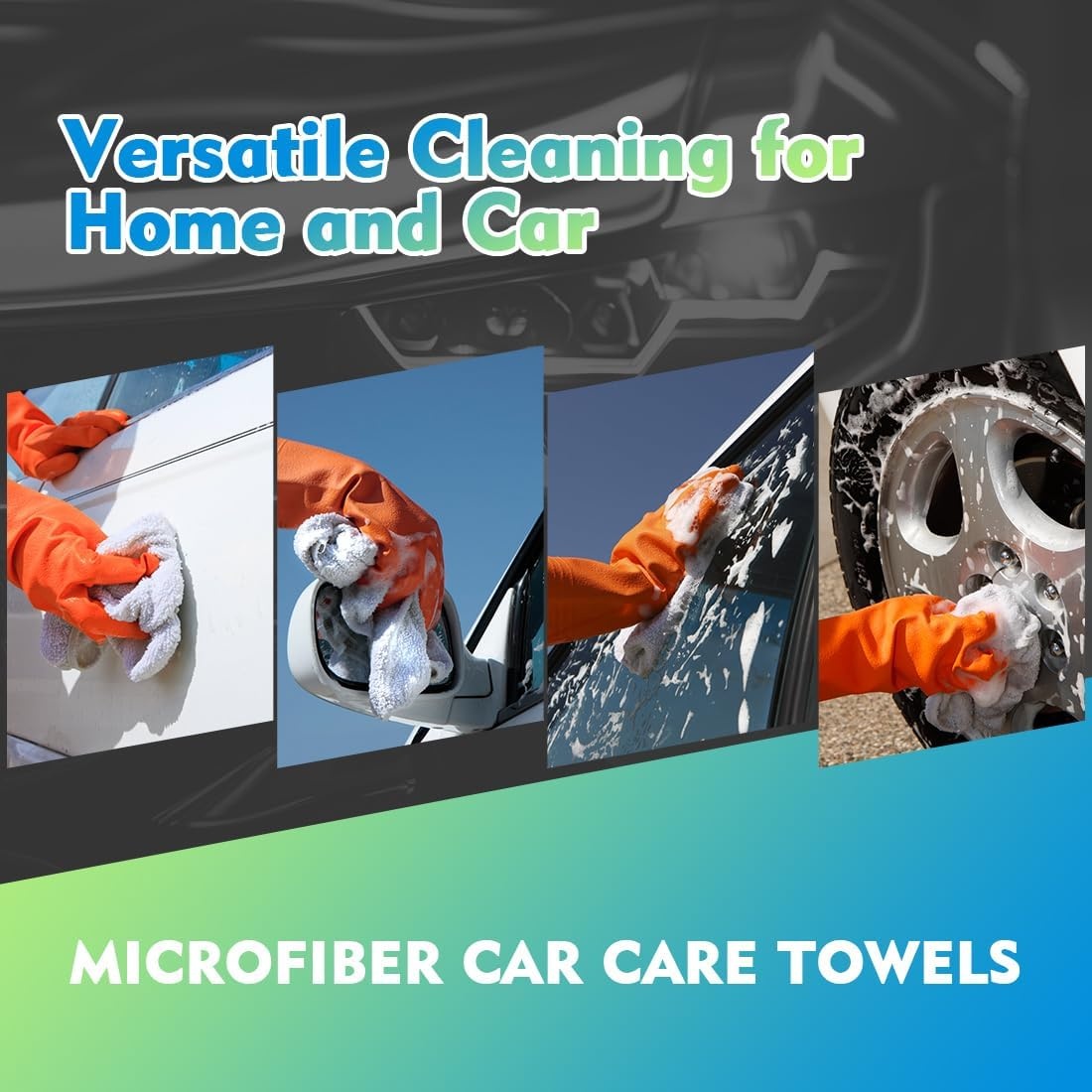 image:imageHOMEXCEL Car Drying Towel 36x 24 Microfiber Towels for Cars Trucks SUVWhite