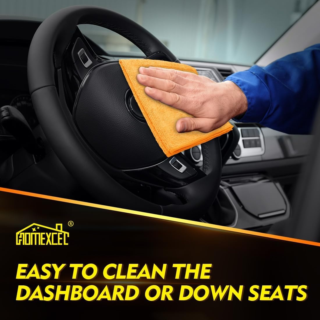 image:imageHOMEXCEL Car Drying Towel 36x 24 Microfiber Towels for Cars Trucks SUVYellow