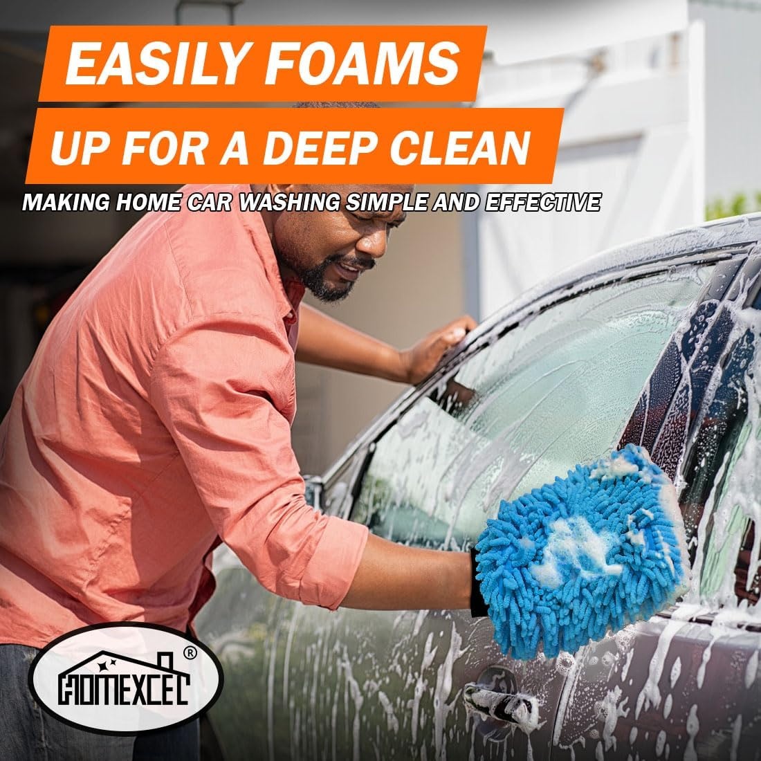 image:imageHOMEXCEL Car Wash Mitt Microfiber Washing Glove 102 x 67 2 PK BlueBlue
