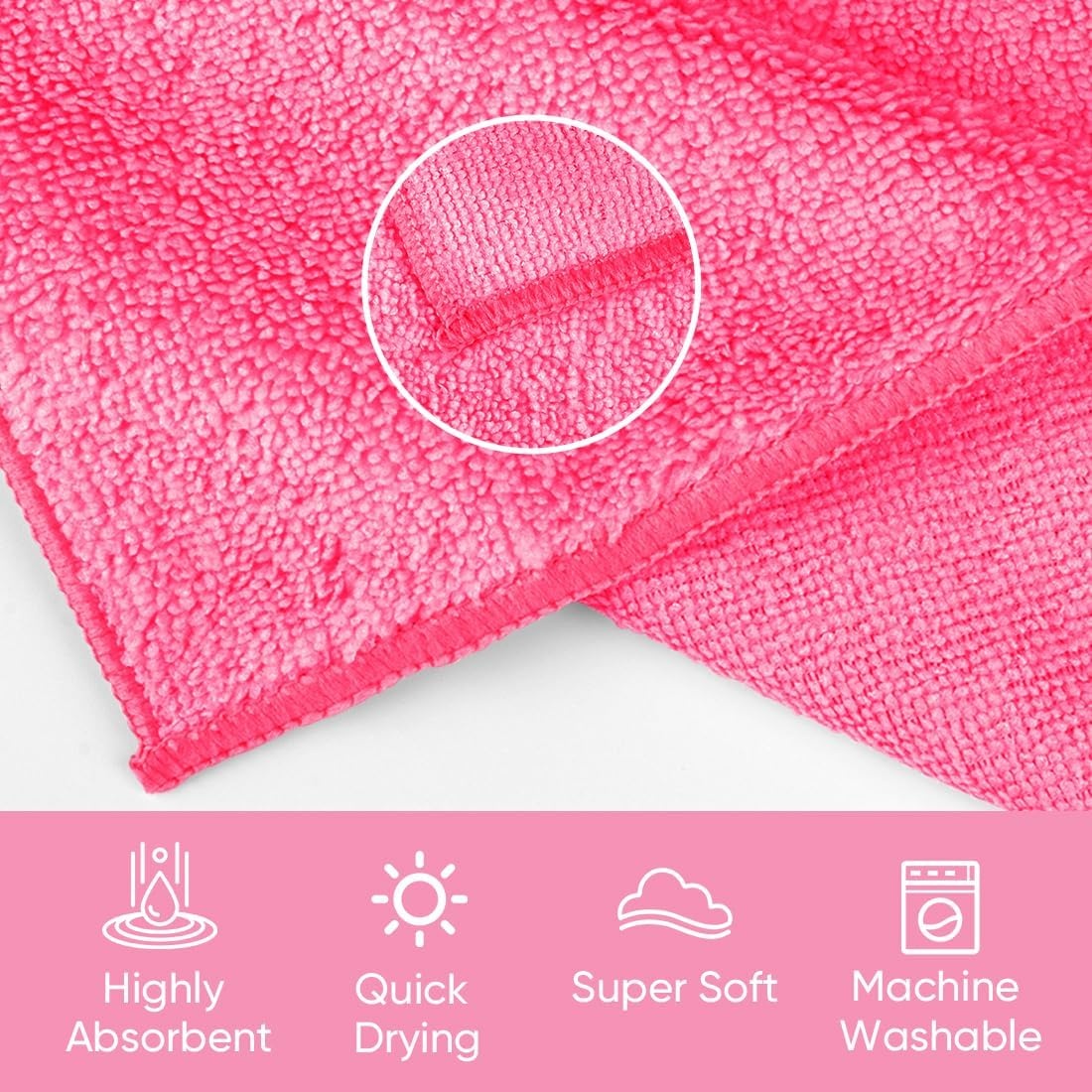 image:imageHOMEXCEL Washcloths 50PK Ultra SoftampHighly Absorbent Face Towels 12X12 inAssorted Set