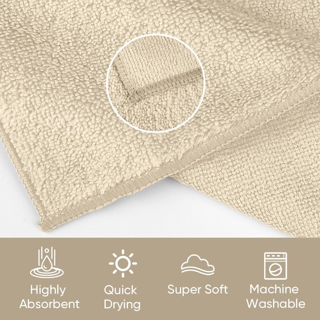 image:imageHOMEXCEL Washcloths 50PK Ultra SoftampHighly Absorbent Face Towels 12X12 inBrown