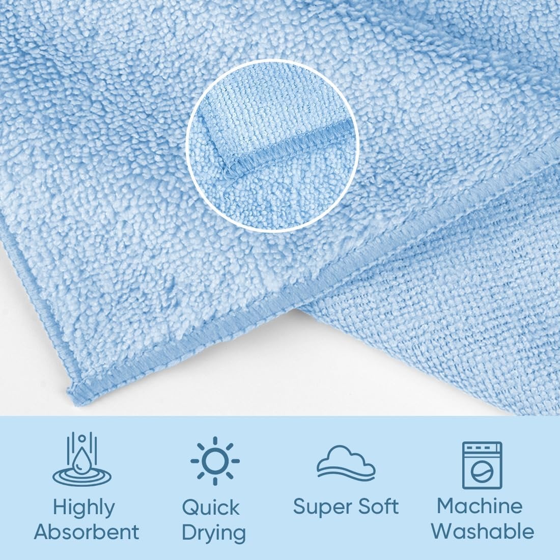 image:imageHOMEXCEL Washcloths 50PK Ultra SoftampHighly Absorbent Face Towels 12X12 inMulticolor