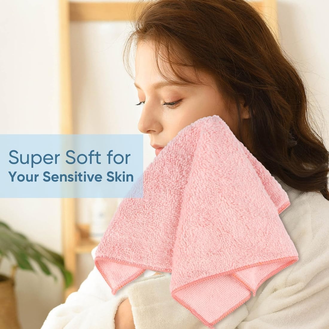 image:imageHOMEXCEL Washcloths 50PK Ultra SoftampHighly Absorbent Face Towels 12X12 inMulticolor