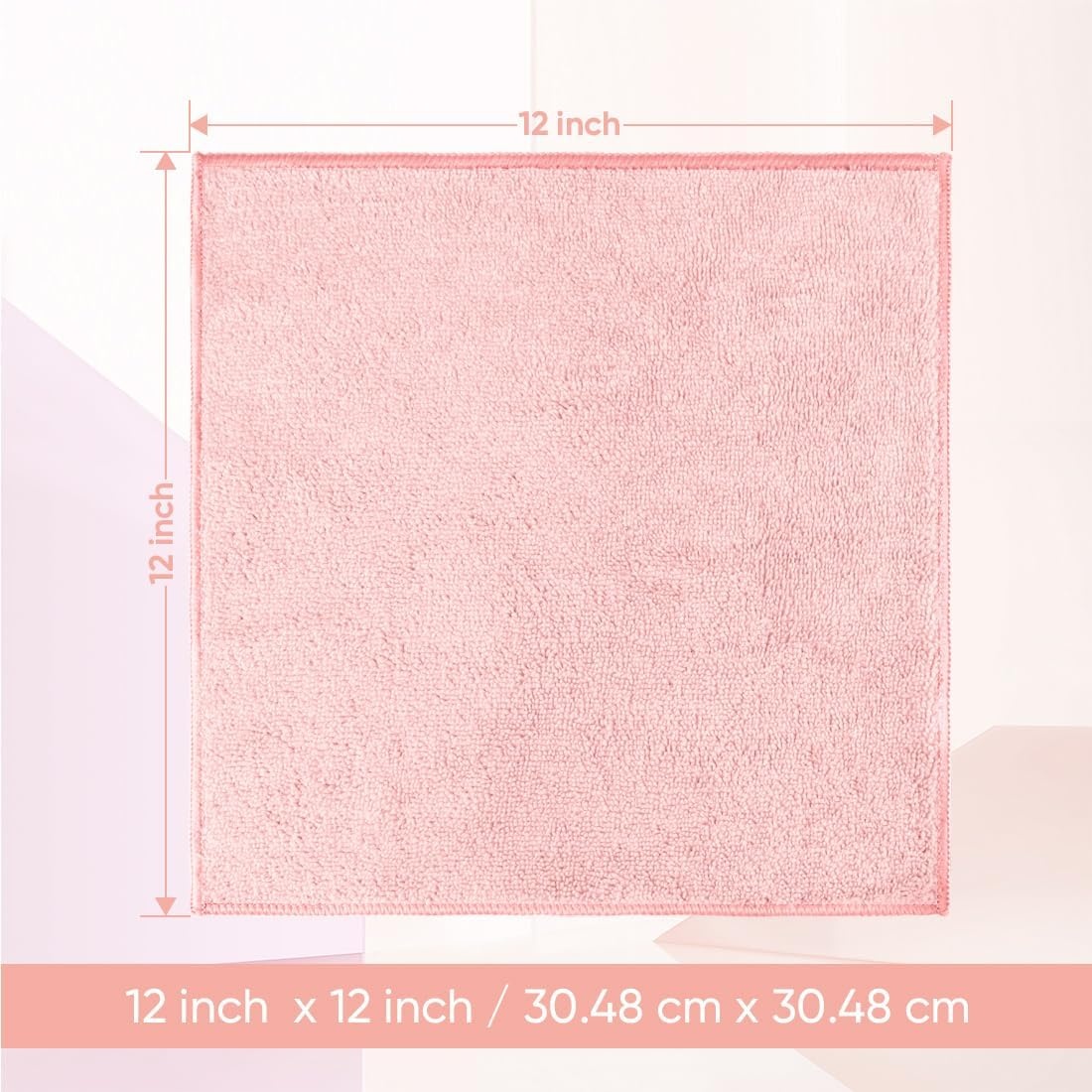 image:imageHOMEXCEL Washcloths 50PK Ultra SoftampHighly Absorbent Face Towels 12X12 inPink