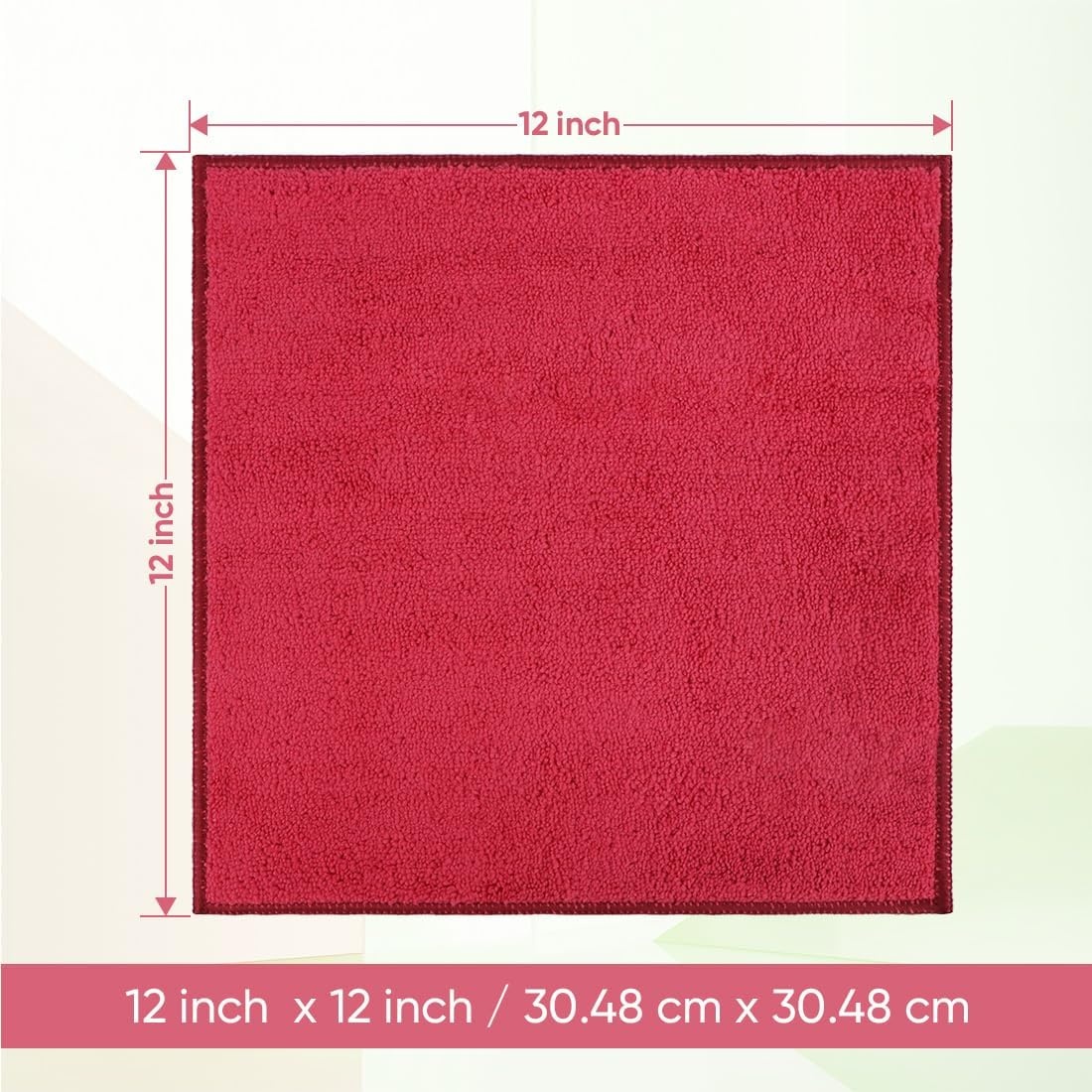 image:imageHOMEXCEL Washcloths 50PK Ultra SoftampHighly Absorbent Face Towels 12X12 inRed