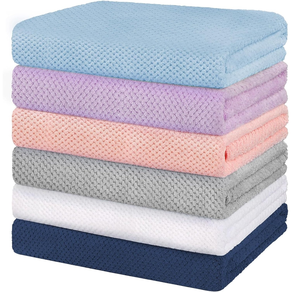 image:imageHOMEXCEL 6PK Bath Towel Set 24x48 in AbsorbentampQuick Dry Towels for HotelMulticolor