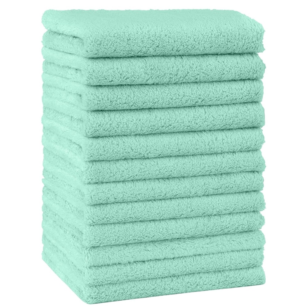 image:imageHOMEXCEL Baby Washcloths 24 Pack Microfiber Coral Fleece Soft Wash ClothsGreen