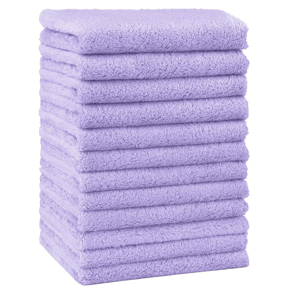 image:imageHOMEXCEL Baby Washcloths 24 Pack Microfiber Coral Fleece Soft Wash ClothsPurple