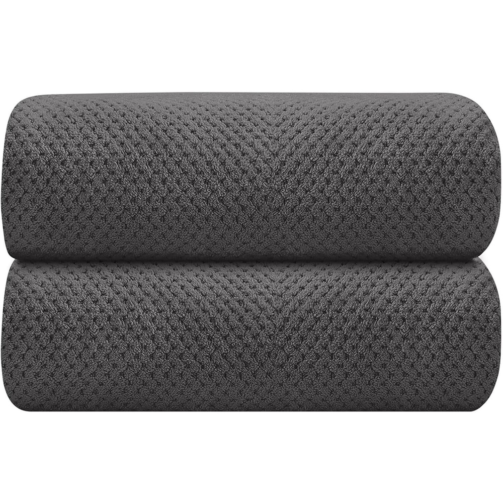 image:imageHOMEXCEL Bath Towels 2PK Microfiber Ultra Soft Bathroom Towel 27x54 inGrey