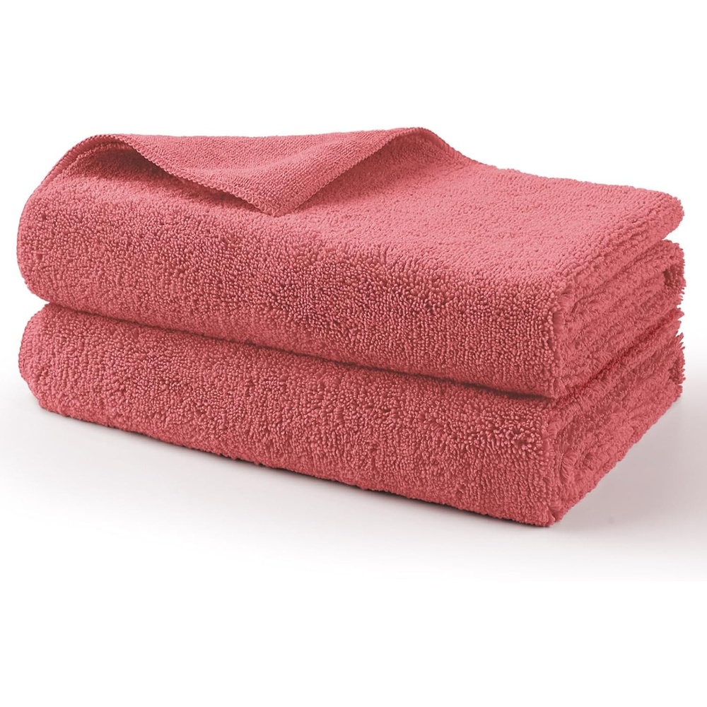 image:imageHOMEXCEL Professional Large Microfiber Car Drying Towels 2 Pack Lint Free Scratch Free Highly Absorbent Drying Towel for Cars SUVs RVs Trucks and Boats31 x 24GreyRed