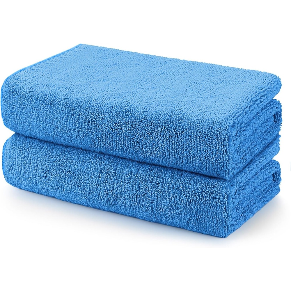 image:imageHOMEXCEL Professional Large Microfiber Car Drying Towels 2 Pack Lint Free Scratch Free Highly Absorbent Drying Towel for Cars SUVs RVs Trucks and Boats31 x 24GreyBlue