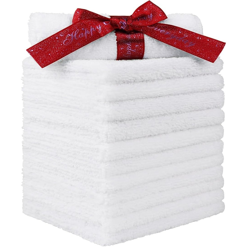 image:imageHOMEXCEL Washcloths 50PK Ultra SoftampHighly Absorbent Face Towels 12X12 inWhite