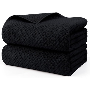 HOMEXCEL 6PK Bath Towel Set, 24×48 in, Absorbent&Quick Dry Towels for Hotel(Black)
