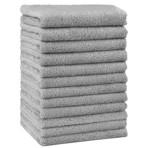 HOMEXCEL Baby Washcloths 24 Pack Microfiber Coral Fleece Soft Wash Cloths(Grey)