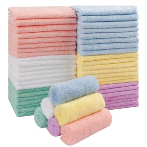 HOMEXCEL Baby Washcloths 24 Pack Microfiber Coral Fleece Soft Wash Cloths(Pack of 50(7″ X 9″))