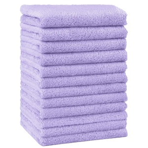 HOMEXCEL Baby Washcloths 24 Pack Microfiber Coral Fleece Soft Wash Cloths(Purple)