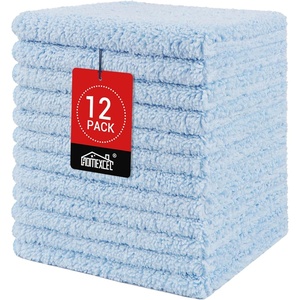 HOMEXCEL Washcloths 50PK, Ultra Soft&Highly Absorbent Face Towels, 12X12 in(Blue)