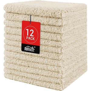 HOMEXCEL Washcloths 50PK, Ultra Soft&Highly Absorbent Face Towels, 12X12 in(Brown)