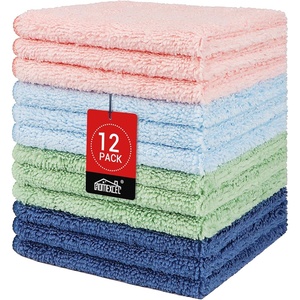 HOMEXCEL Washcloths 50PK, Ultra Soft&Highly Absorbent Face Towels, 12X12 in(Multicolor)
